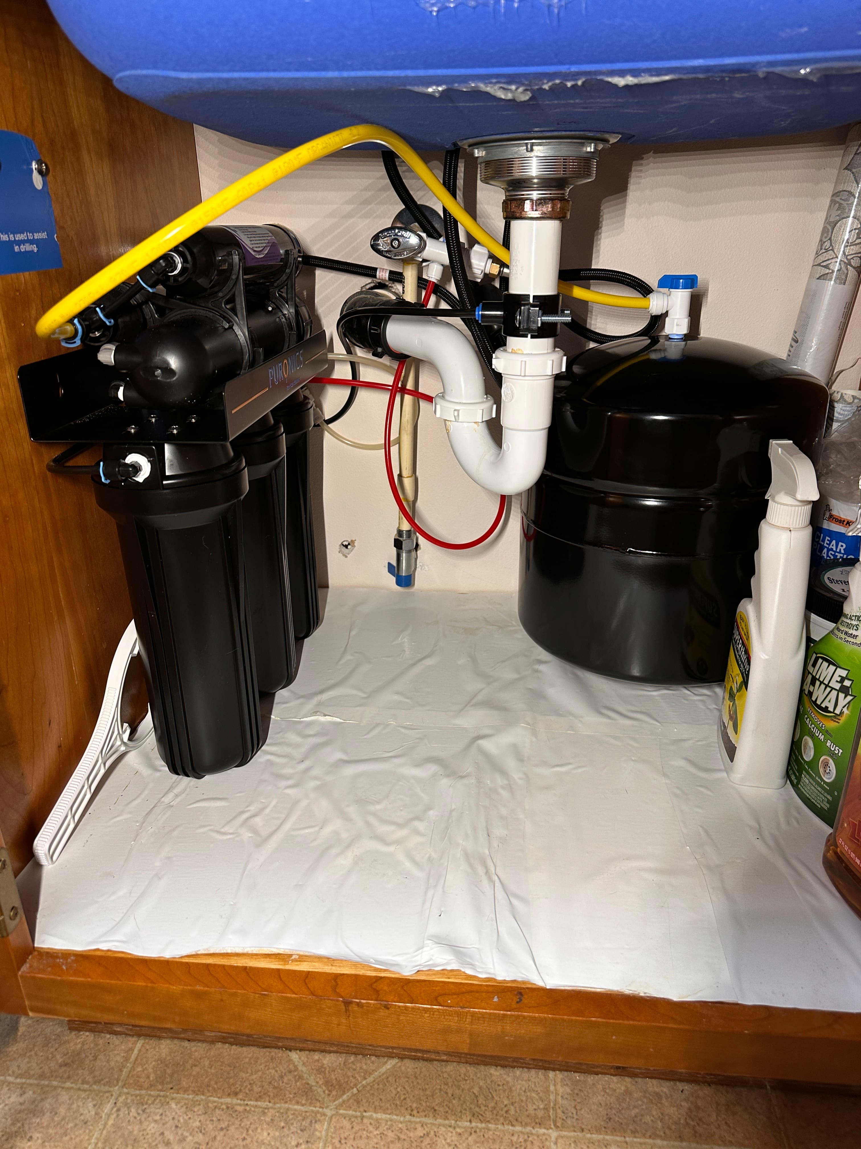 Post-install walkthrough photo from a SoCal water filtration project
