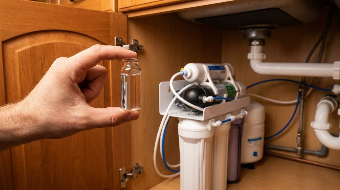 Water quality analyst testing for hexavalent chromium in a Southern California laboratory