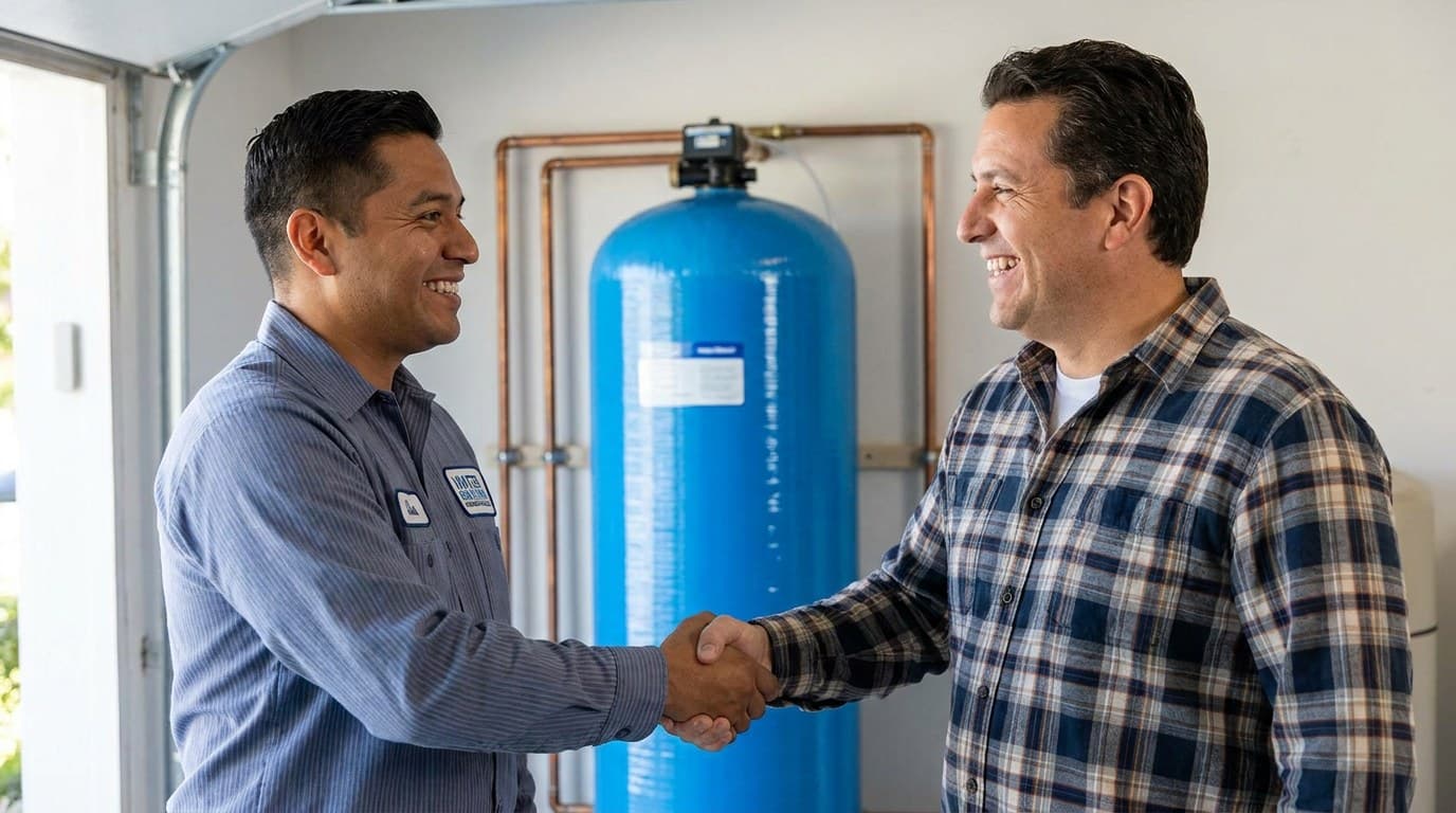 Technician completing a same-day install in a Orange County home