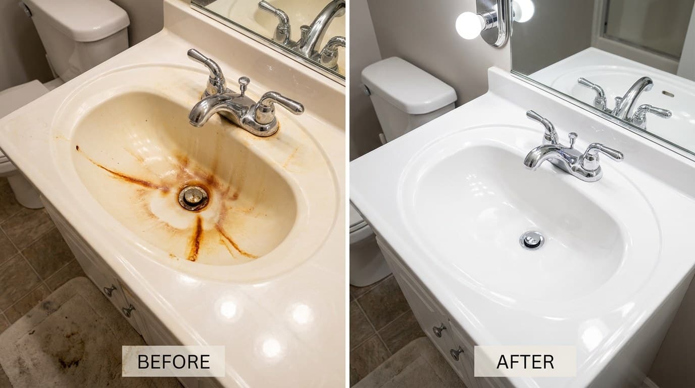 Homeowner smiling after a successful water filtration install